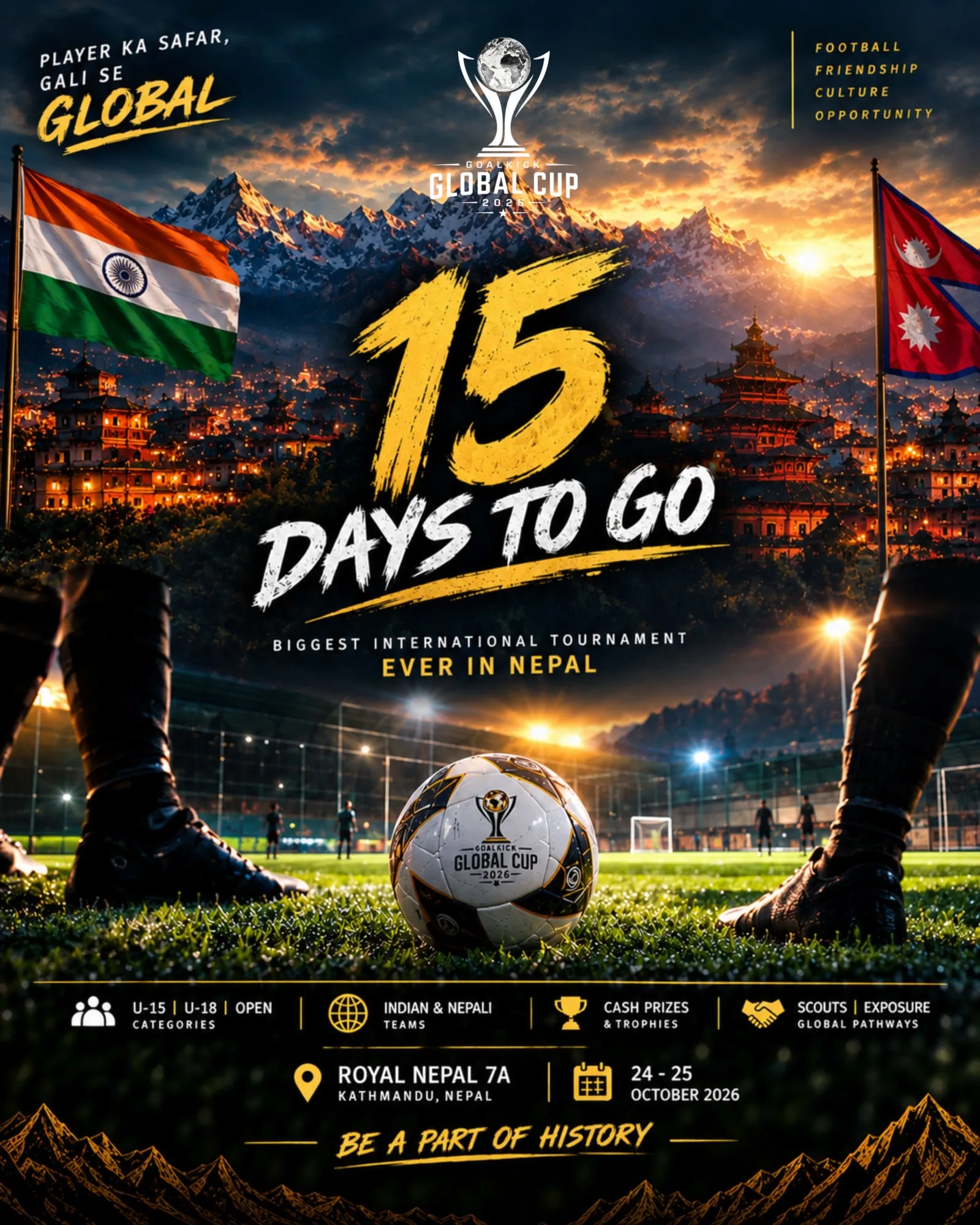 Goalkick Global Cup 2026: International Youth Football Tournament poster