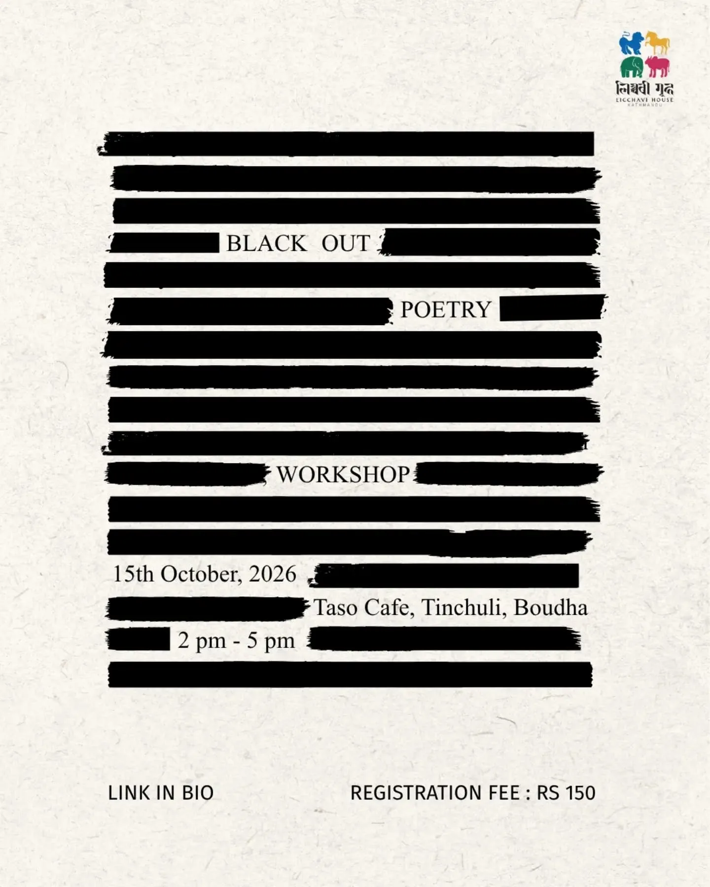 Blackout Poetry Session poster