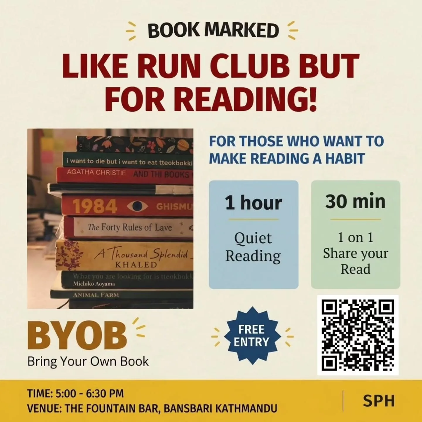 Book Marked: Bring Your Own Book Reading Club poster