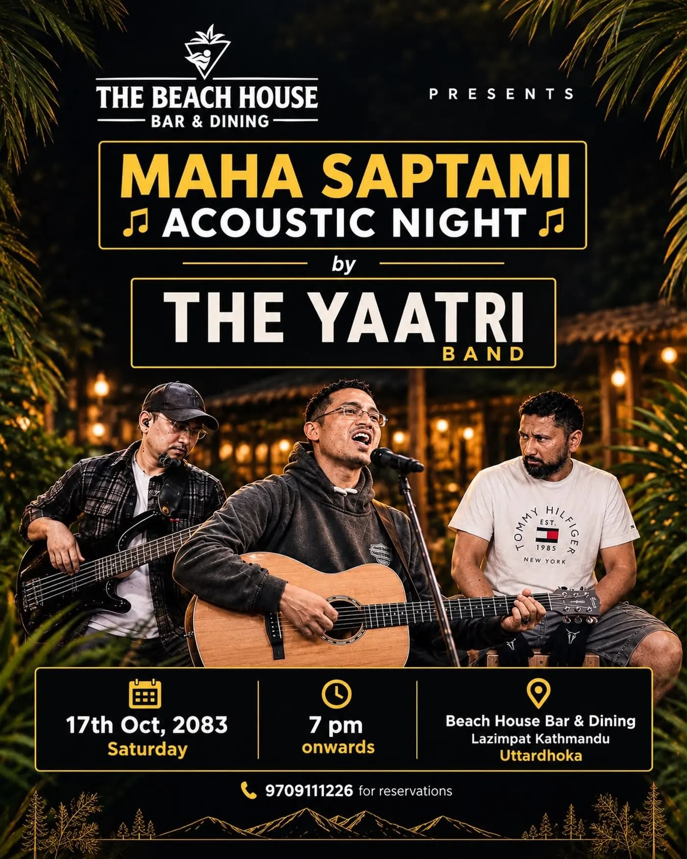 Maha Saptami Acoustic Night with The Yaatri Band at Beach House poster