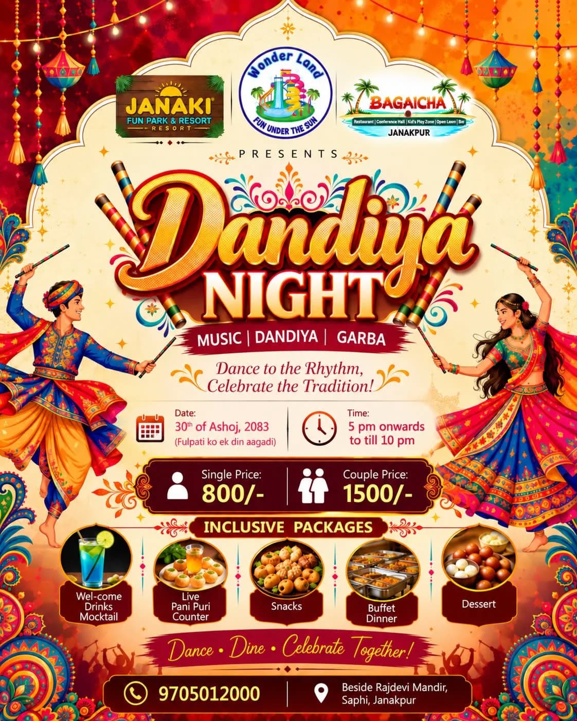 Dandiya Night 2083 at Wonderland Water Park, Janakpur poster