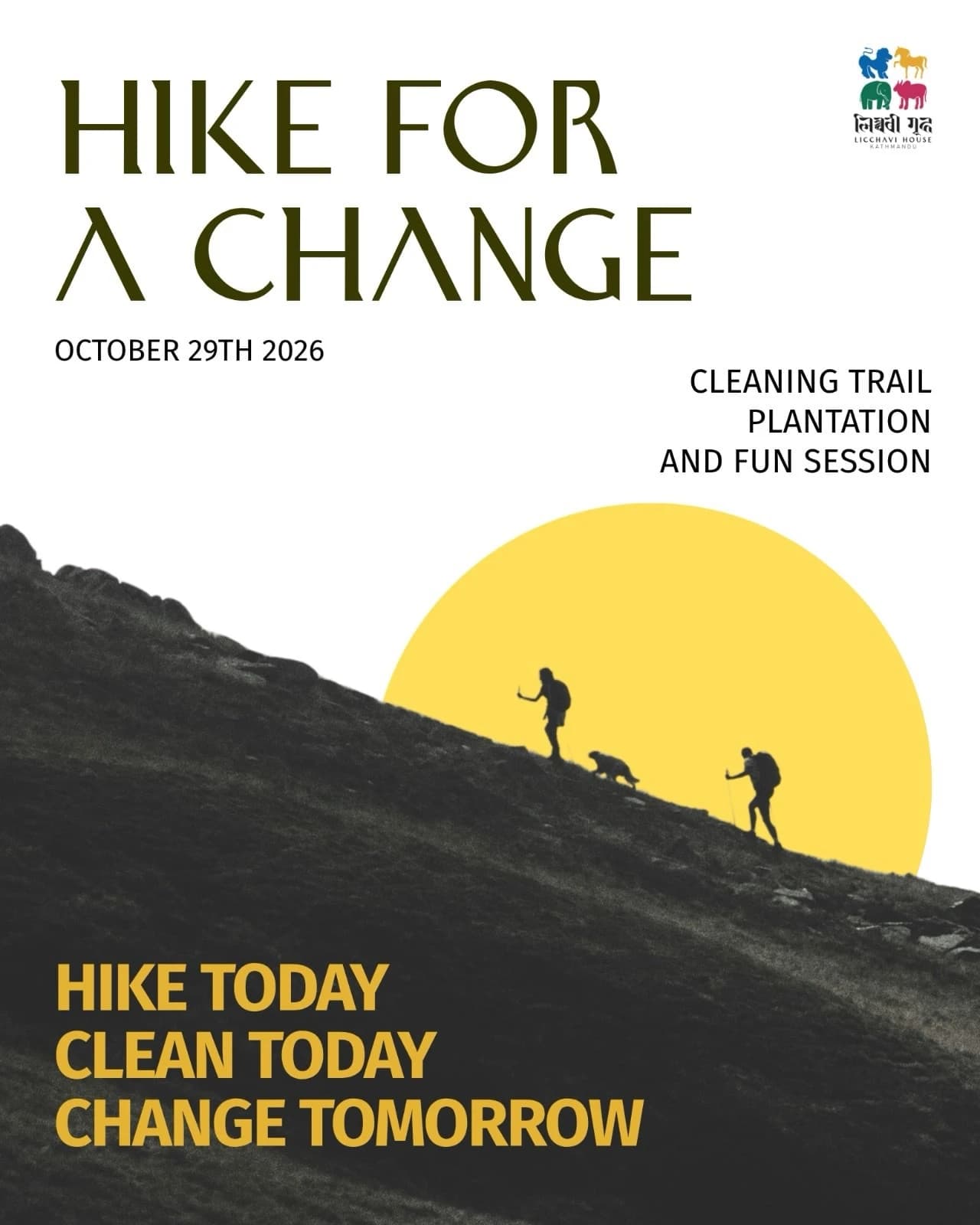 Hike for a Change: Tarebhir Trail Clean-up by Licchavi House poster