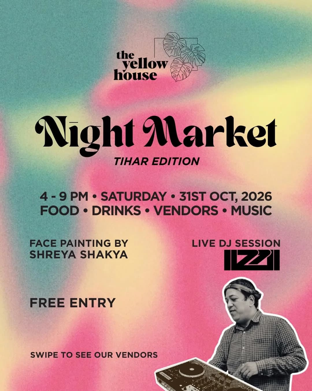 The Yellow House Night Market – Tihar Edition poster