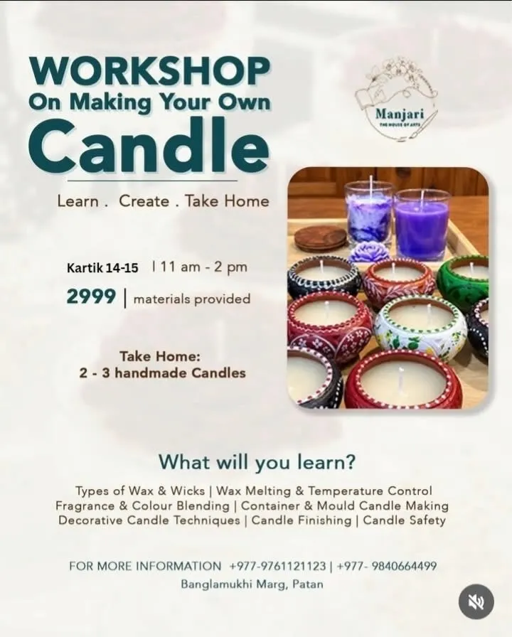 Make Your Own Candle Workshop at Manjari, Patan poster