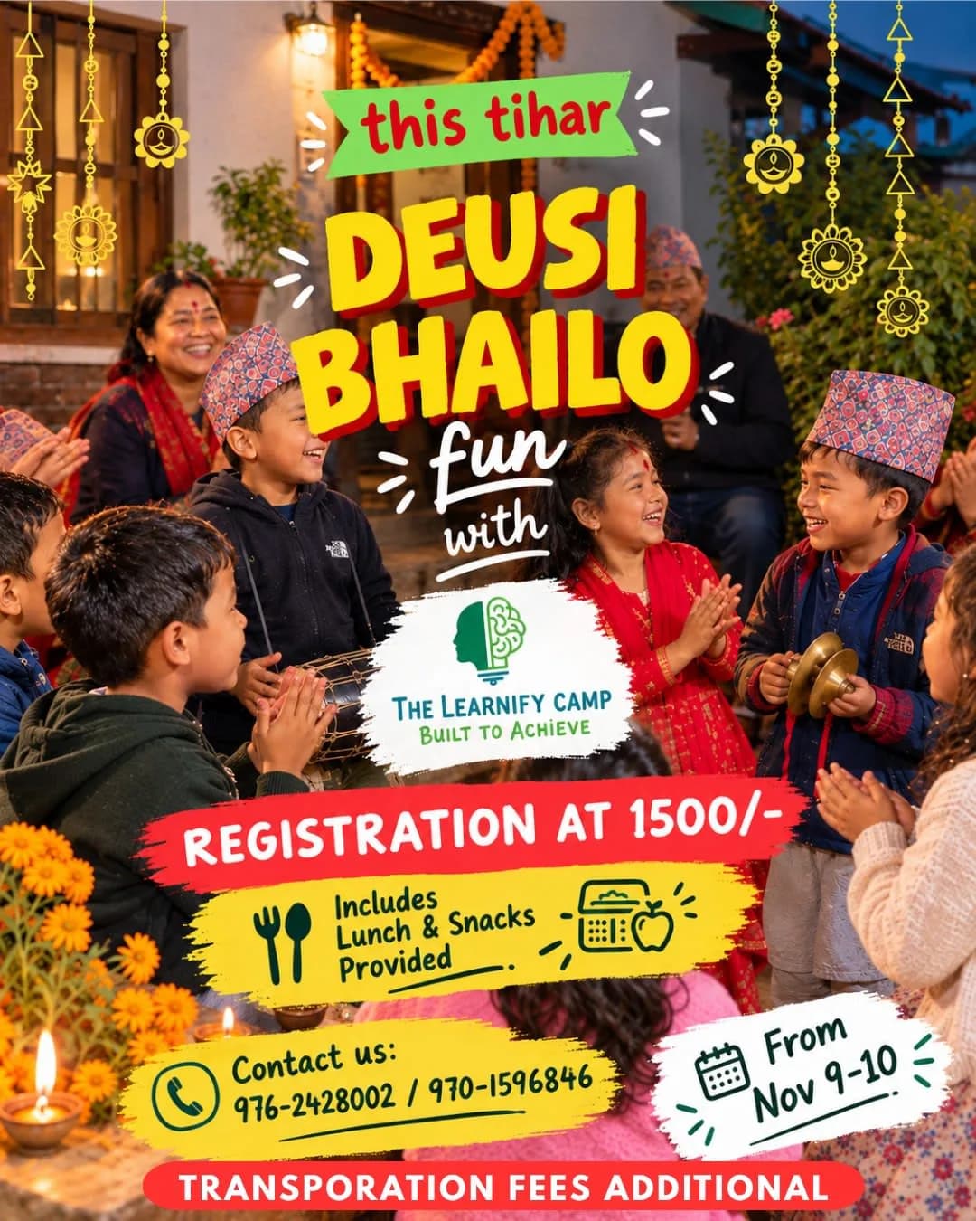 Deusi Bhailo Fun: Tihar Kids Camp with The Learnify Camp poster