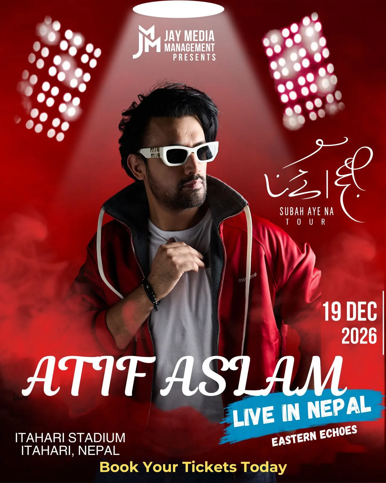 Atif Aslam Live in Nepal: Subah Aye Na Tour poster