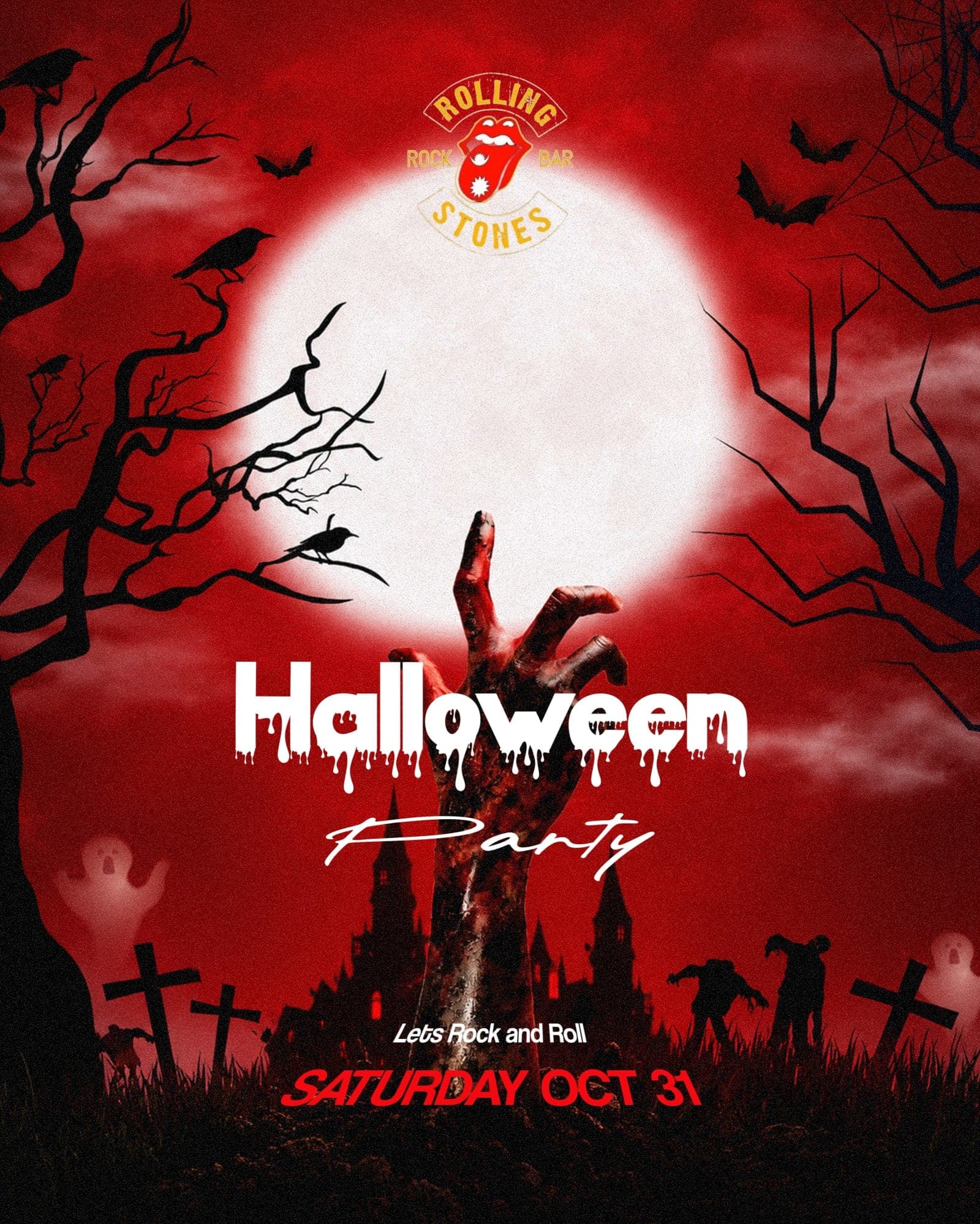 Halloween Party at Rolling Stones Rock Bar, Pokhara poster