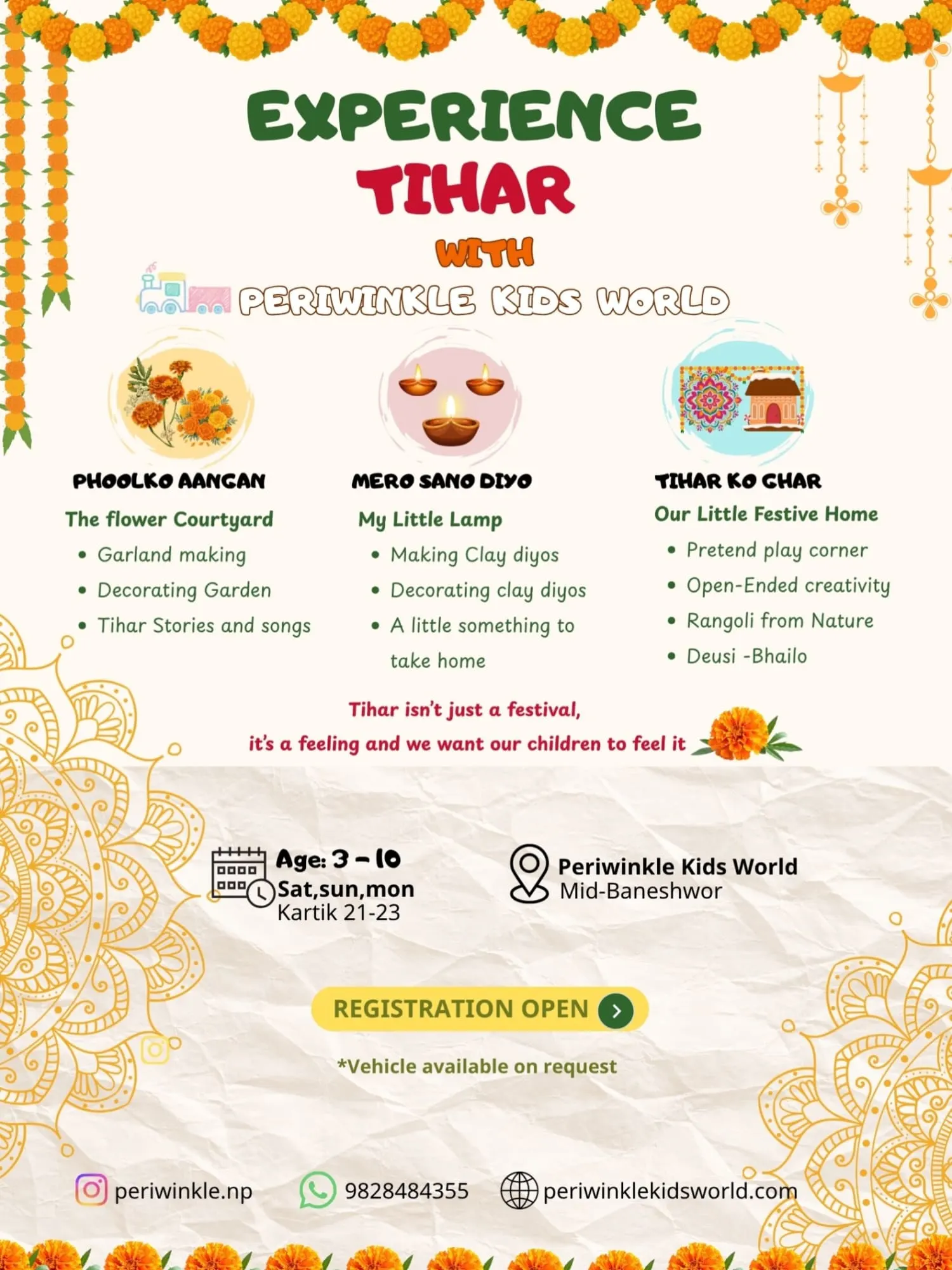 Experience Tihar with Periwinkle Kids World (ages 3–10) poster
