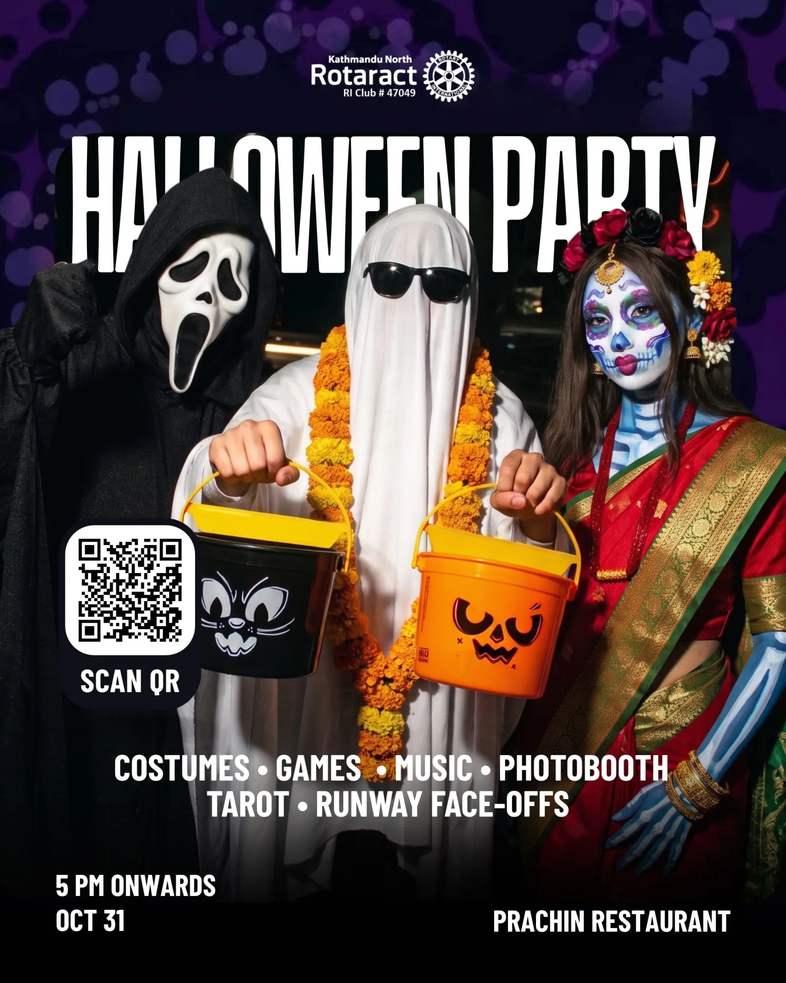 Halloween Party by Rotaract Club of Kathmandu North at Prachin Restaurant poster