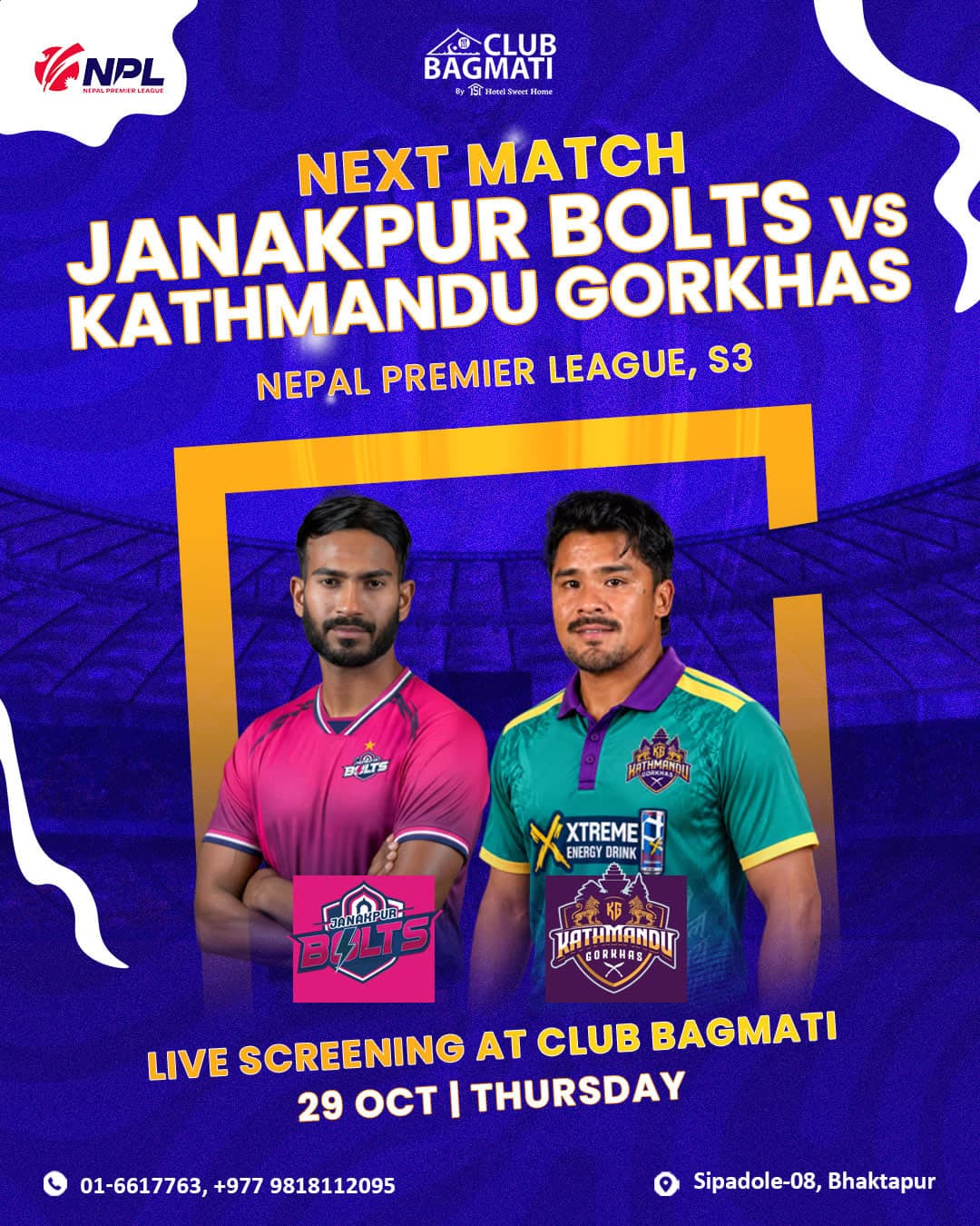 NPL Double-Header Live Screening at Club Bagmati poster