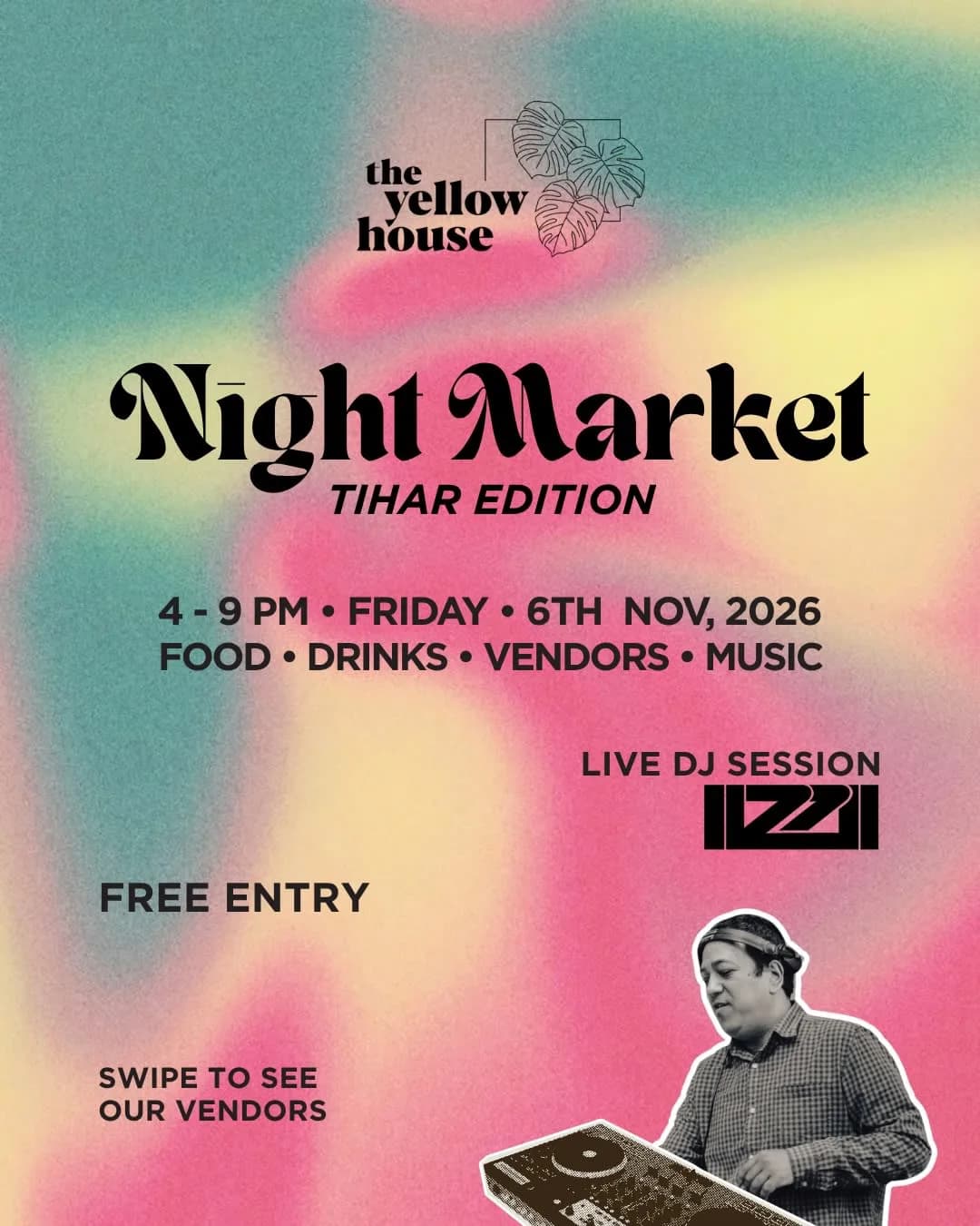 The Yellow House Night Market – Tihar Edition poster