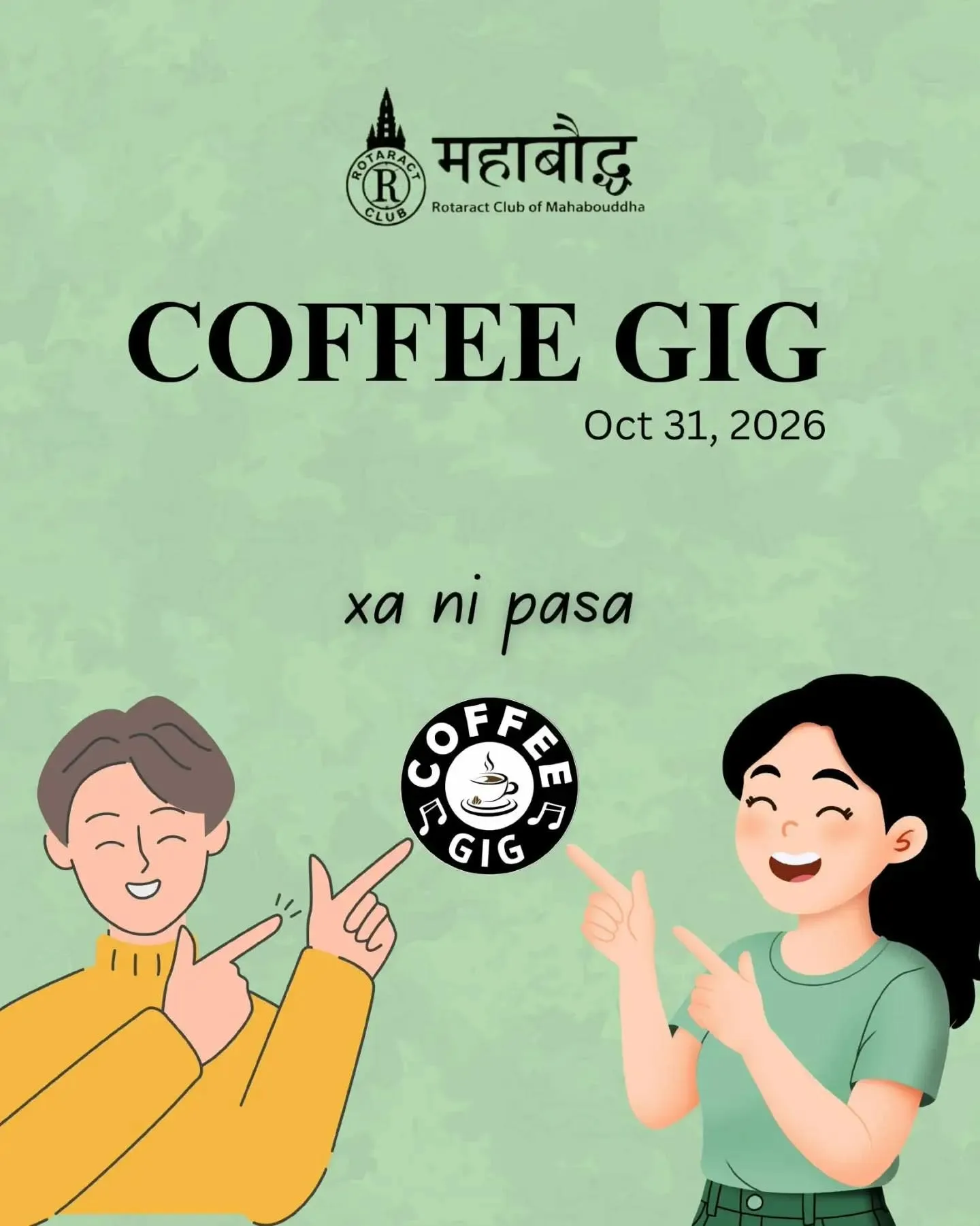 18th Coffee Gig 2026 by Rotaract Club of Mahabouddha poster