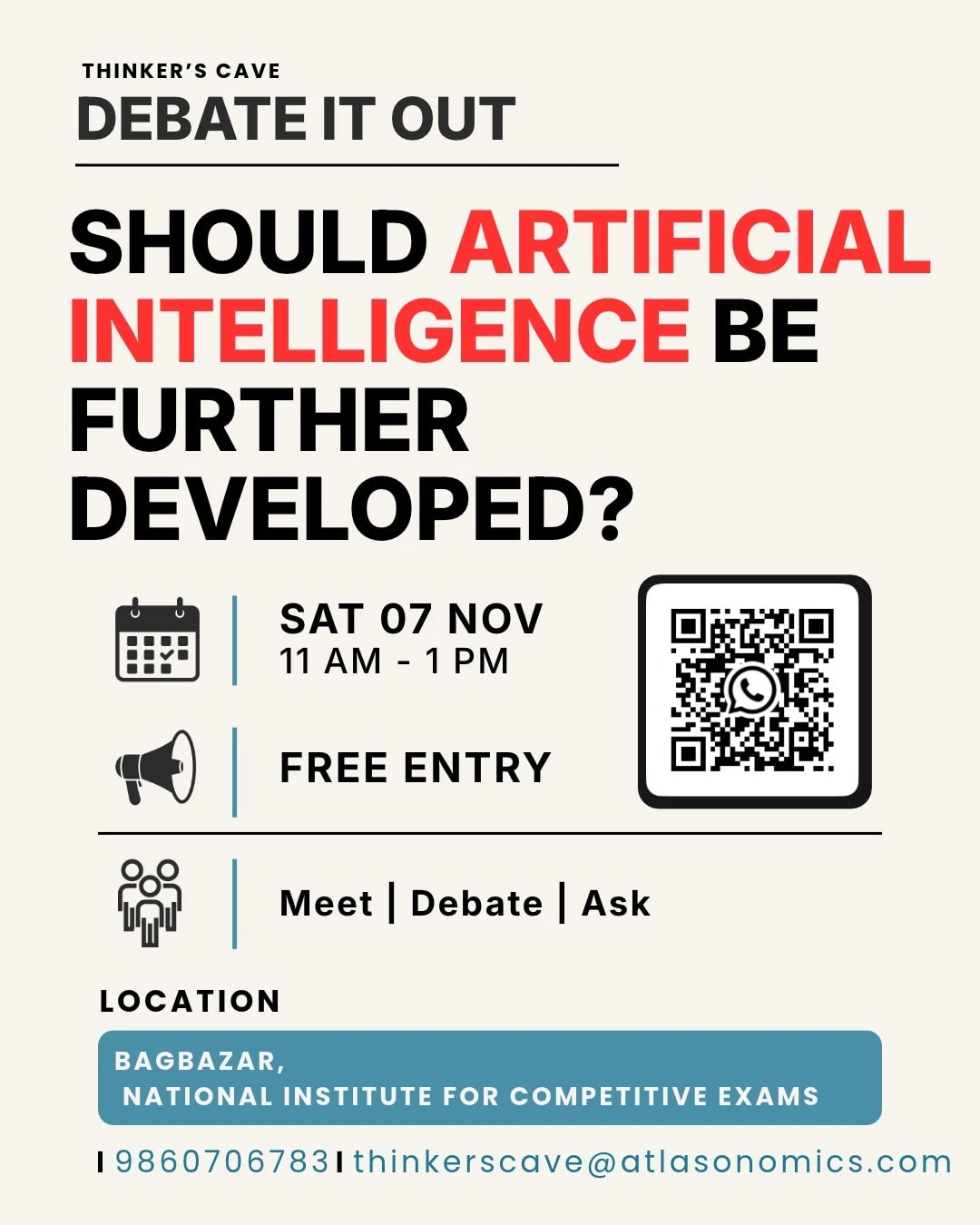 Debate It Out: Should Artificial Intelligence Be Further Developed? poster
