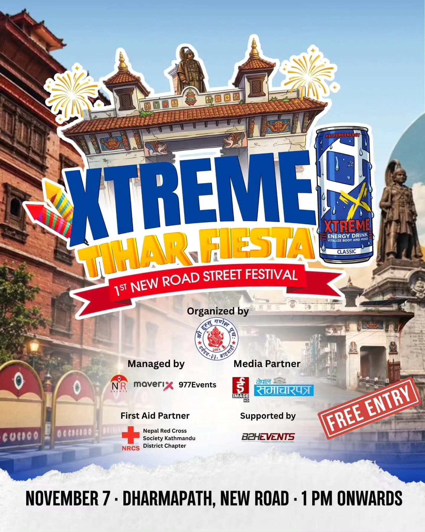 Xtreme Tihar Fiesta: 1st New Road Street Festival poster
