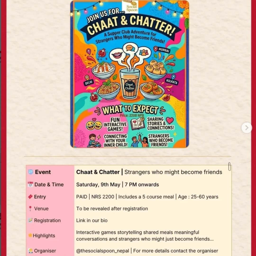 Chaat & Chatter | Strangers who might become friends