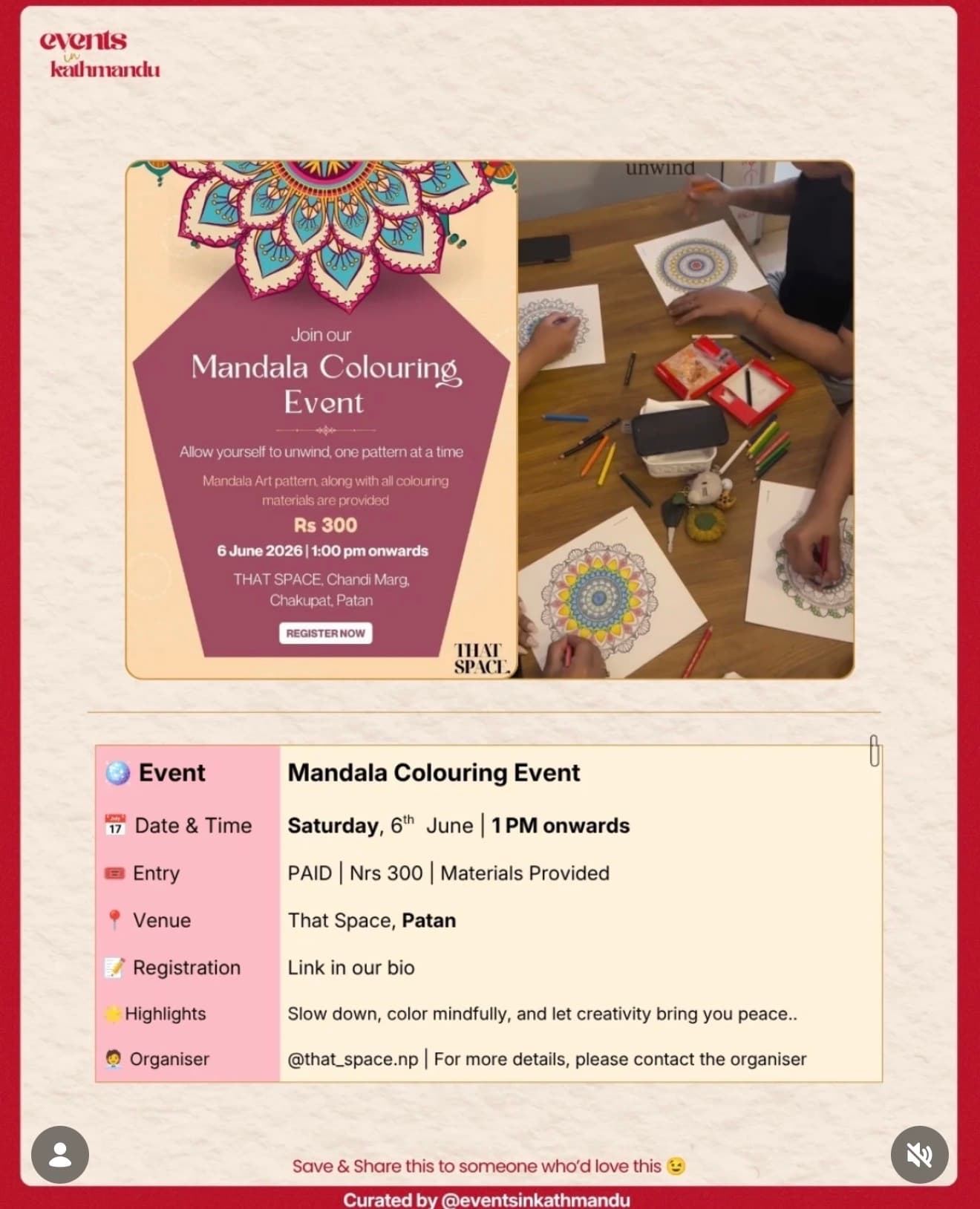Mandala Colouring Event