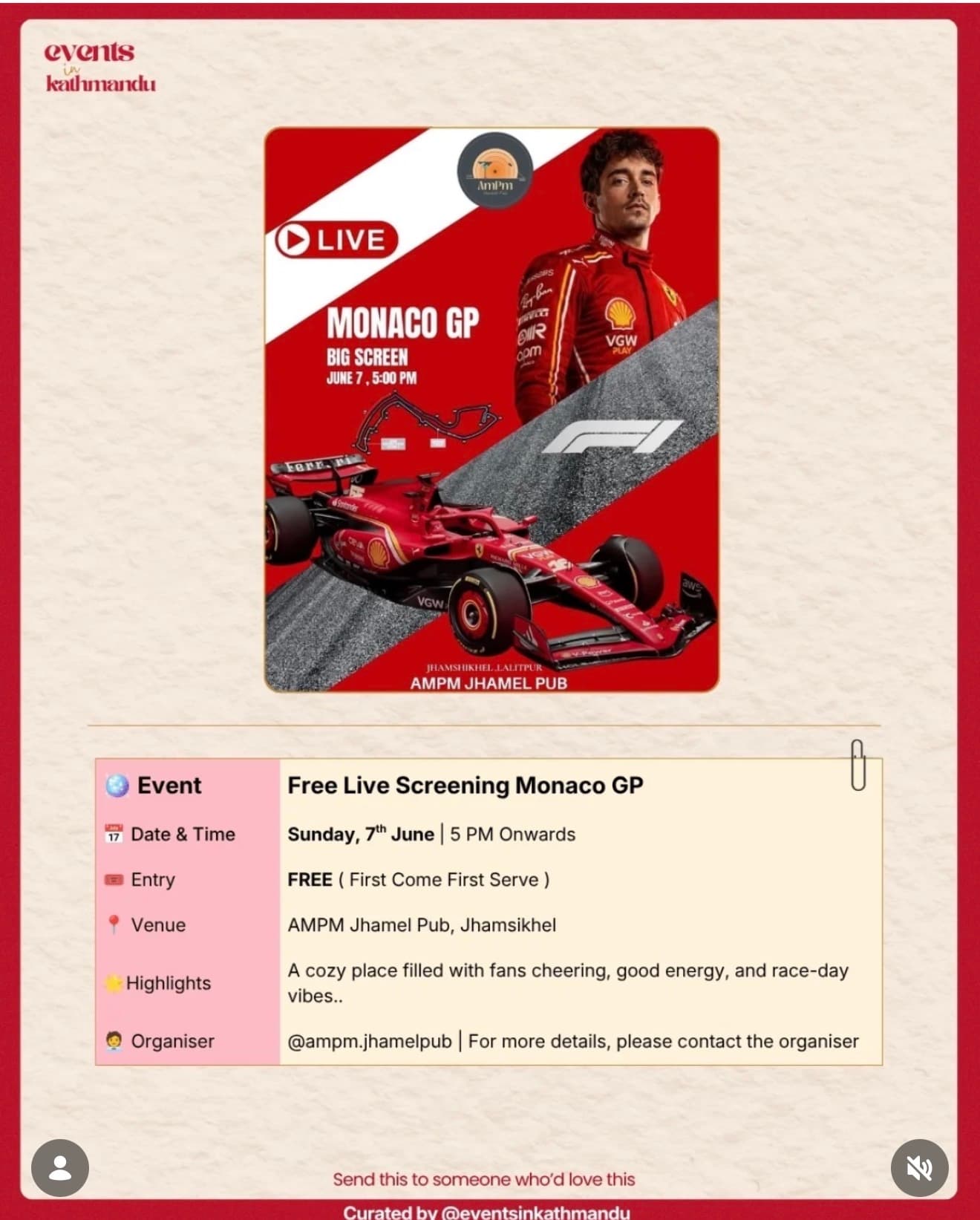 Free Live Screening Monaco GP
