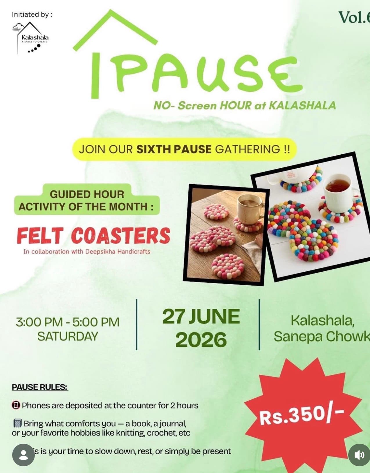 PAUSE - Sixth Pause Gathering (NO-Screen Hour at Kalashala)