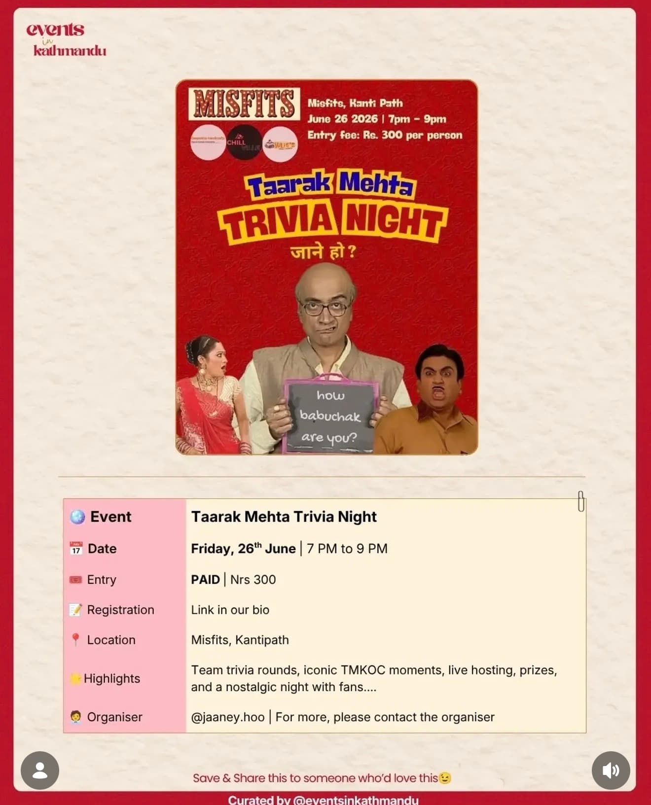Taarak Mehta Trivia Night