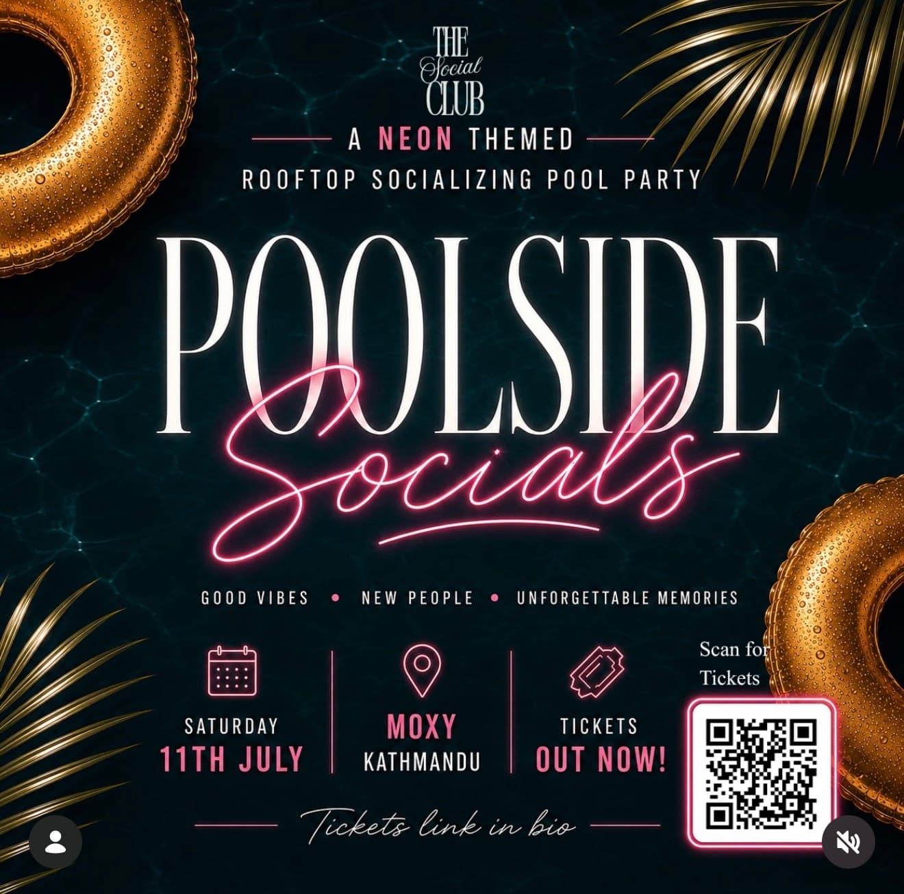 Poolside Socials - A Neon Themed Rooftop Socializing Pool Party