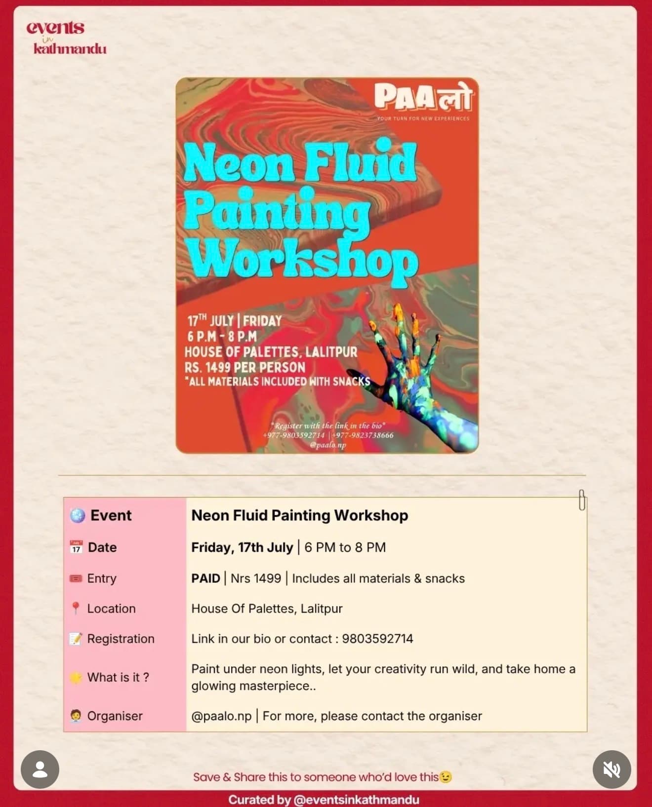 Neon Fluid Painting Workshop