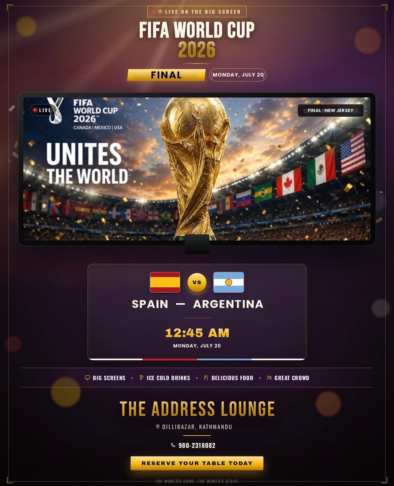 FIFA World Cup 2026 Final - Spain vs Argentina