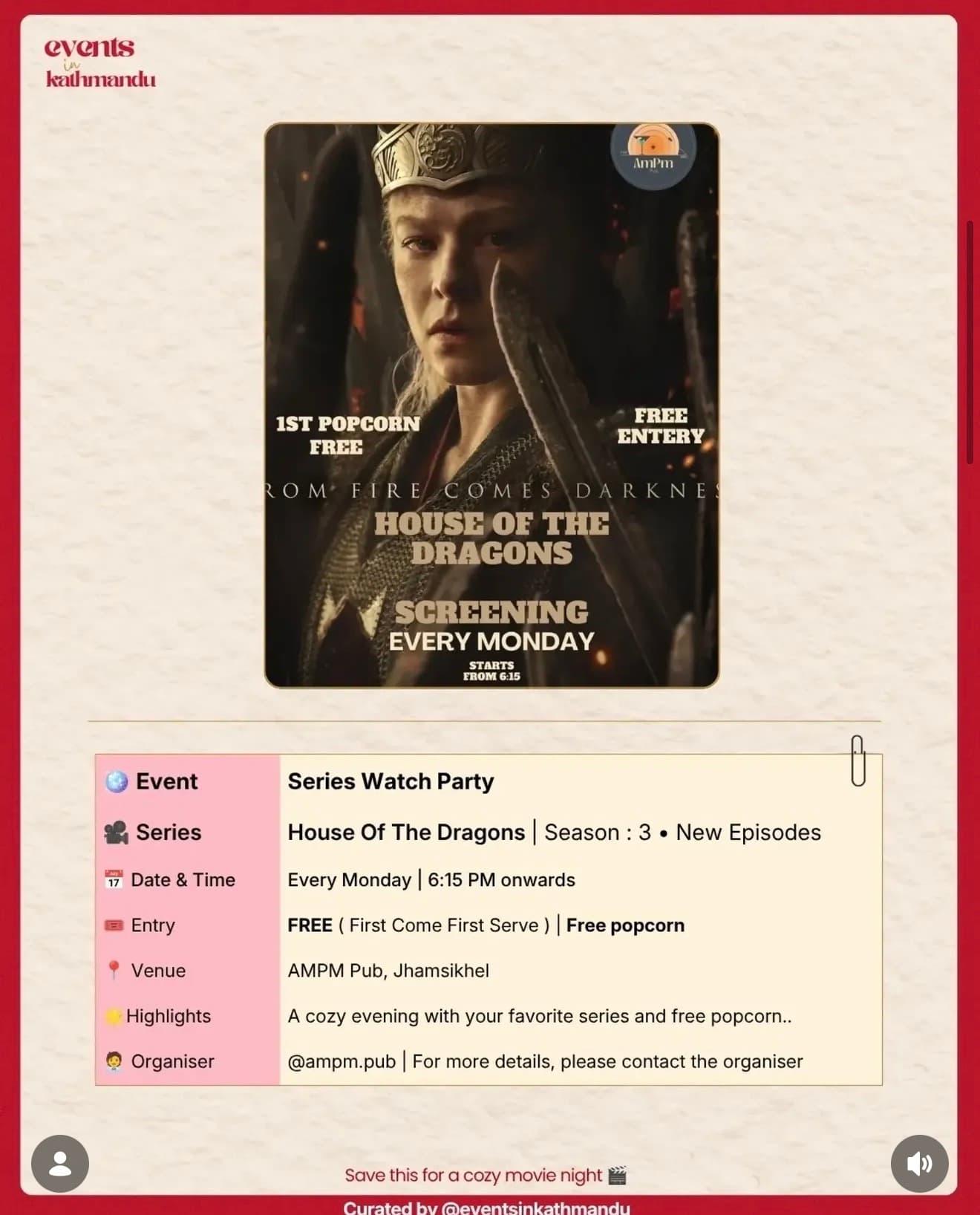 House Of The Dragons Series Watch Party
