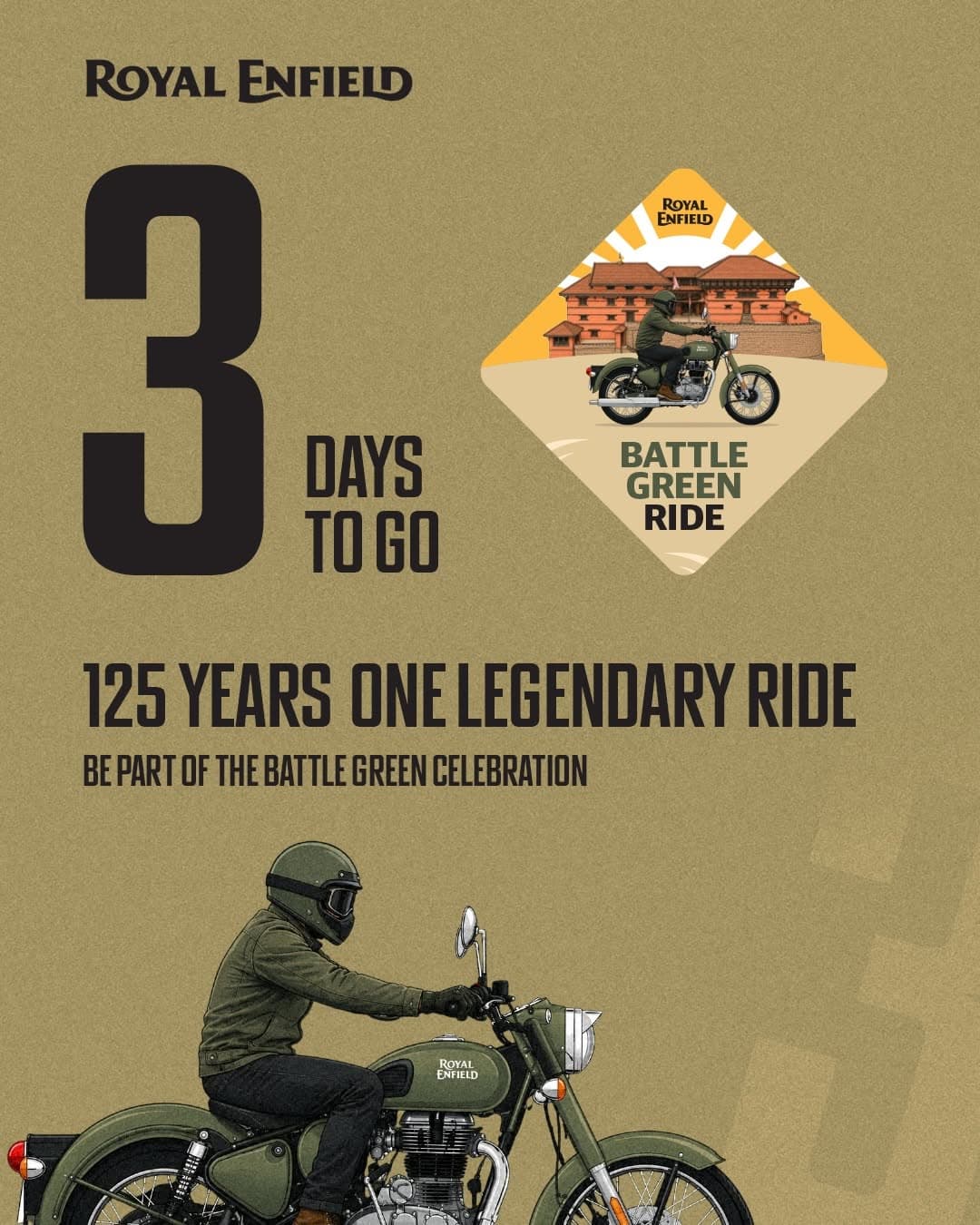 Royal Enfield Battle Green Ride